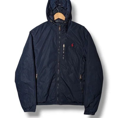 Polo Ralph Lauren Down Fill Jacket Men's Medium Navy Coat Hooded - Image 1 of 4