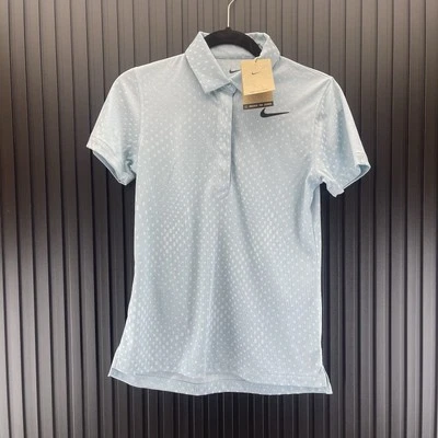 Nike Golf Dri-Fit ADV Tour Size Small Womens Jacquard Blue Polo - Image 1 of 4