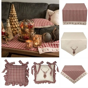 Hirsch Textilien Läufer Tischdecke Stuhlkissen Clayre & Eef Weihnachten Wald - Bild 1 von 9