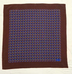 GIVENCHY Brown & Blue Color Beautiful  All Silk Logo Women’s Square PEC - Picture 1 of 5