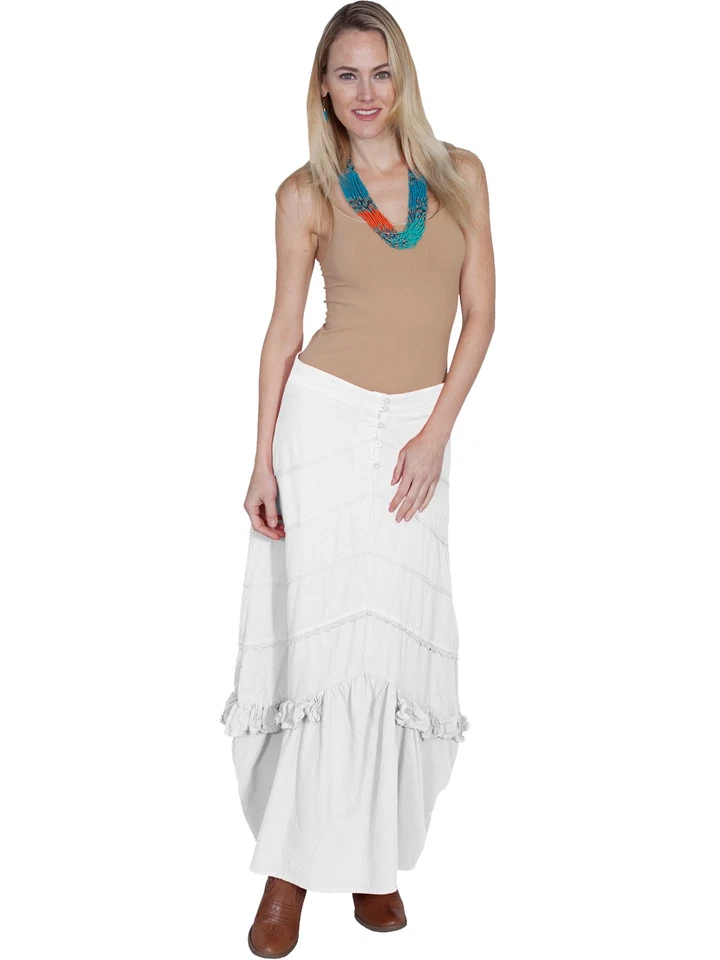 Scully Womens Multi-Panel White 100% Cotton Skirt M - Image 1 of 1