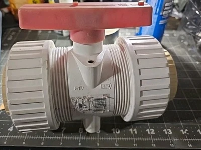 American Valve 2- 1/2" PVC True Union Ball Valve Socket Ends - Image 1 of 4