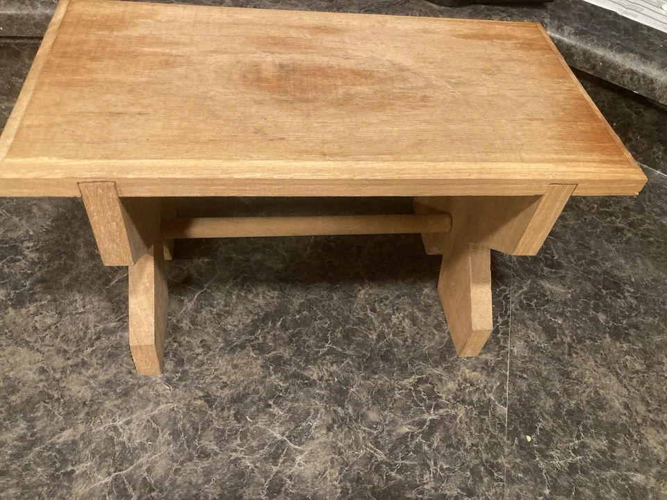 Vintage Handmade Oak Wood Milking Stool Stepstool Footstool Plant Stand Heavy - Image 1 of 4