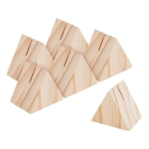 VBS Kartenhalter Dreieck, 6 Stück, Kiefernholz, ca. B 4,8 x H 4,3 x T 3,5 cm - Bild 1 von 2