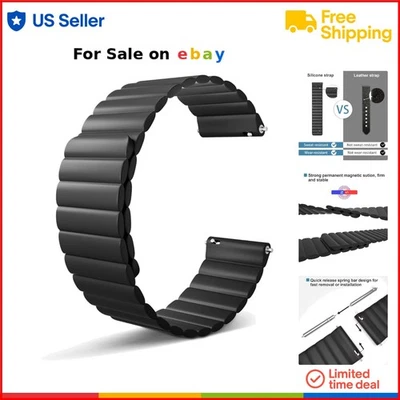 Silicone Watch Band 20mm 22mm Magnetic Quick Release Sport Strap for Smartwatch - Image 1 of 4