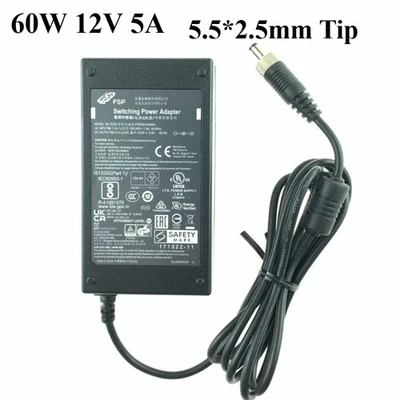 Original FSP 60W 12V 5A Laptop Charger Power Supply 5.5*2.5mm Tip Adapter - Image 1 of 2