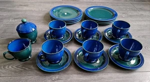 VINTAGE DENBY METZ Kitchen Ware Set Blue & Green - Discontinued NEW. - Picture 1 of 21