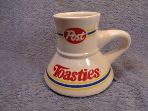 Vtg POST TOASTIES Cereal Advertisement Promo Ceramic Wide Bottom Coffee Cup Mug - Picture 1 of 11