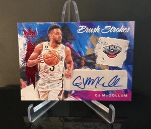 #'ed/49 AUTO 🔥 CJ MCCOLLUM SP 2022-23 Panini Court Kings Brush Strokes Ruby Red - Picture 1 of 2
