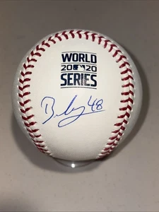 BRUSDAR GRATEROL DODGERS SIGNED 2020 WORLD SERIES BASEBALL  Beckett - Picture 1 of 6
