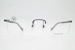 Occhiali TITANFLEX 823017 Metallico Blu senza Montatura Occhiali Nuovo - Foto 1 di 6