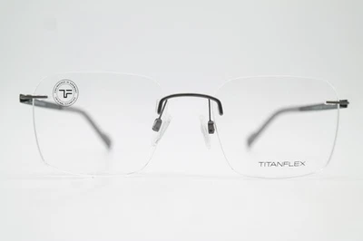 Occhiali TITANFLEX 823017 Metallico Blu senza Montatura Occhiali Nuovo - Immagine 1 di 4