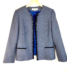 Tahari Arthur S. Levine Royal/black/white Blazer Jacket Size 20 Woman’s 2x  NWT - Picture 1 of 8