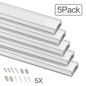 5x 1m LED Aluprofil Aluminium LED Profile U Alu Schiene Leiste für LED Streifen - Bild 1 von 16