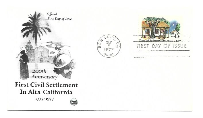 1725 First Civil Settlement in Alta California ArtCraft PCS FDC - Image 1 of 1