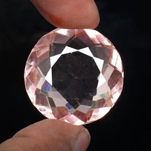 Loose Round Cut Golden Pink Topaz 64.00 Ct. Faceted Loose Gemstone For Jewelry - Picture 1 of 7