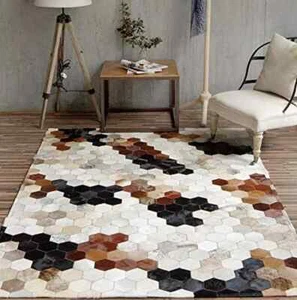 Beautiful Real Cowhide Patchwork Rectangular/Square - All Sizes - Picture 1 of 1