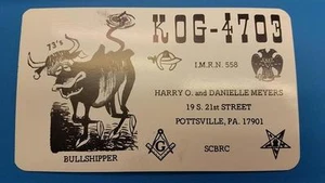 CB RADIO QSL Trading Card - BULLSHIPPER - HARRY DANIELLE MEYERS - POTTSVILLE PA - Picture 1 of 1
