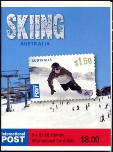 Folleto de esquí de Australia 2011 de 5 estampillas internacionales S/A de 1,60 USD, montado sin montar o nunca montado - Imagen 1 de 2