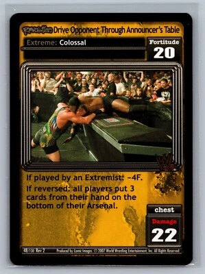2007 Raw Deal WWE Revolution Drive Opponent Through Announcer's Table #48 Rare - Image 1 of 2