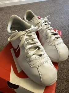 Men's Nike Cortez Basic White/Red UK Size 9 - Picture 1 of 10