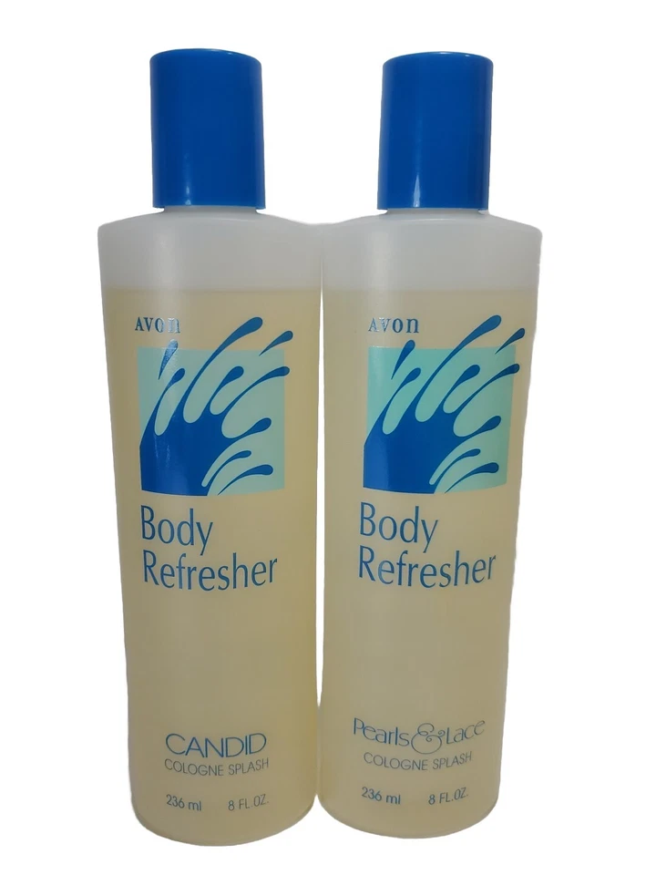 (2) Botellas muy raras de perlas Avon y encaje refrescante corporal colonia salpicaduras 8 oz Foto 1 de 4