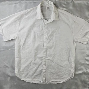 Men Shirt Size XL Extra Large White Buttons Short Sleeve Collared No Pockets - Picture 1 of 6