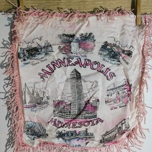 Vintage Satin Souvenir Minneapolis MN Pillow Case Cover  Foshay Tower - Picture 1 of 10