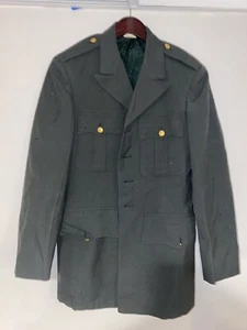 VTG US Military Army Green Wool 100% Coat Blazer Jacket Uniform Mens 36R - Picture 1 of 7