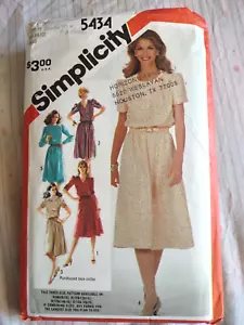 Simplicity Misses Dress Pattern 5434 Size 6-8 From 1981 - Picture 1 of 1