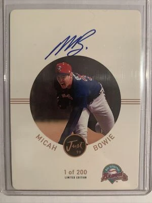 Micah Bowie /200 Auto 1999 Just Minors Atlanta Braves - Image 1 of 2