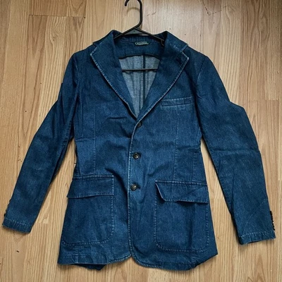 Chaqueta Blazer POLO RALPH LAUREN Algodón Denim ACTWU Hecho en Unión EE. UU. Años 90 Pequeña Foto 1 de 4
