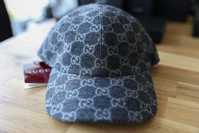 Gorra de béisbol Gucci Gg franela lana precio de venta sugerido por el fabricante 800 USD talla XL Foto 1 de 3