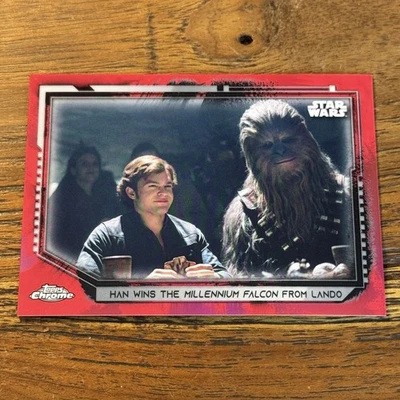 Han Wins the Millennium Falcon From Lando 2021 Topps Chrome Legacy RED 2/5 #88 - Image 1 of 2