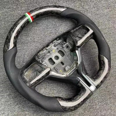 Real Forged Carbon Fiber Steering Wheel For Maserati Ghibli Quattroporte GTS - Image 1 of 3