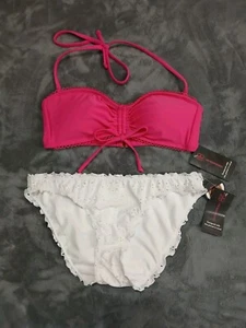 No Boundaries Assorted 2 Pieces:  1 White Bottom & 1 Pink Swimsuit Top Size M - Picture 1 of 9