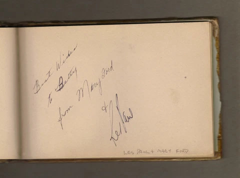LES PAUL & MARY FORD - ORIGINAL HAND-SIGNED ALBUM PAGE 1952 Cover