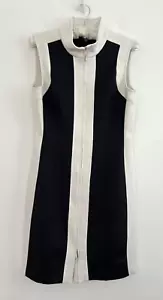 Tommy Hilfiger Dress Women's Scuba Crepe Front Zip Black & Ivory Size US 10 - Picture 1 of 10