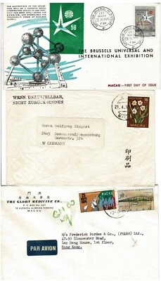 Macao FDC 1958 and 2 Covers 1960s - Image 1 of 2