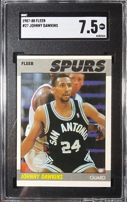 1987-88 Fleer Basketball [Base] Rookies #27 Johnny Dawkins RC Duke NM+ SGC 7.5 - Image 1 of 4