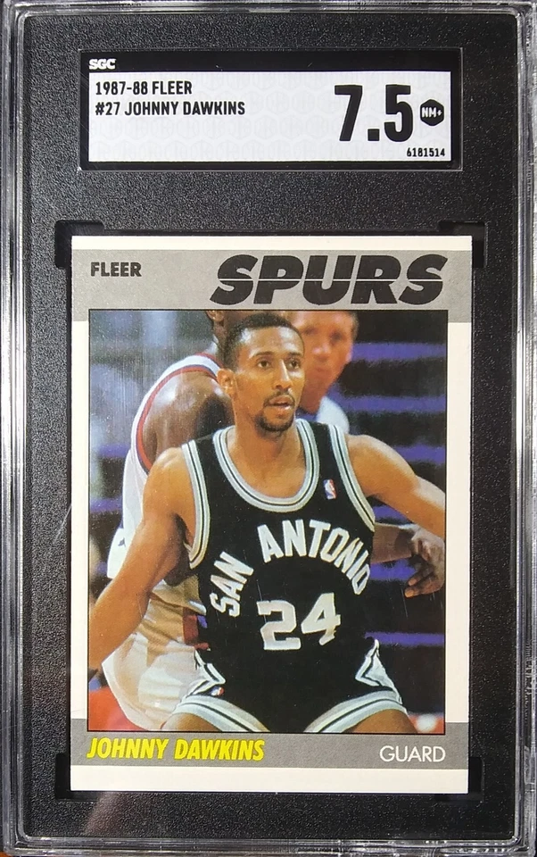 1987-88 Fleer Basketball [Base] Rookies #27 Johnny Dawkins RC Duke NM+ SGC 7.5 - Image 1 of 4