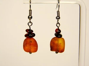 Baltic Amber Dangle Drop Earrings Multicolor Natural Stone Genuine Gemstone 1194 - Picture 1 of 8