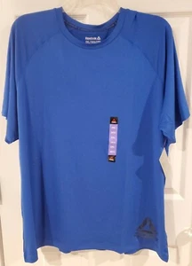Reebok Men's ROYAL BLUE 2XL Short Sleeve Performance Training Top /Shirt - NEW - Picture 1 of 5