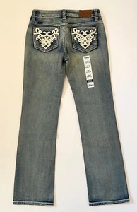 Adiktd Western Cowboy Rodeo Boot Cut Stretch Low Rise Jeans 4 Long 33 Inseam - Picture 1 of 3