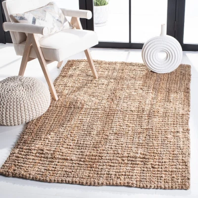 Safavieh Handmade Natural Fiber Beige Jute Rug Solid Chunky 2.5' x 4' Reversible - Image 1 of 4