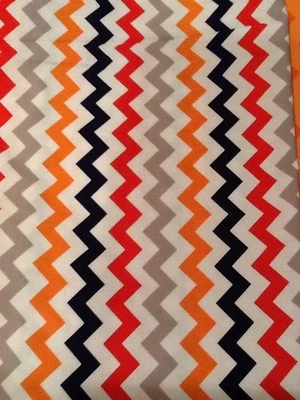 Riley Blake Chevron Fabric Orange Navy Red Gray C340 28" X 45" 100% Cotton F5 - Image 1 of 2