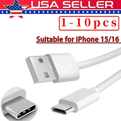 IPhone 17 16 Pro Max Plus USB-A Cable Fast Charger Type C Charging Data Lot Cord - Image 1 of 4