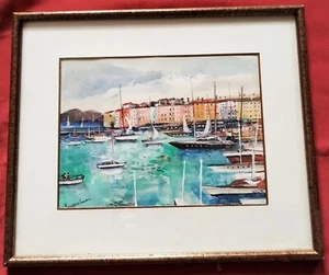 Belle aquarelle du XX e siècle par Lucien Neuquelman" le port de St Tropez " - Picture 1 of 8