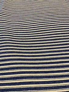 Vintage Cotton Fabric CLASSIC Heavy Pillow Ticking Woven Blue Stripes 38” By 62