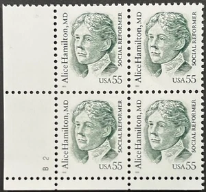 US Scott #2940, 55c Alice Hamilton, MD, P.B. of 4, MNH, Extra Fine - Picture 1 of 2